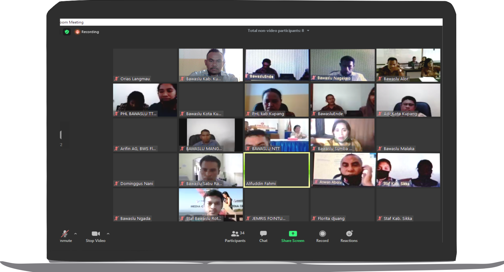 Pandemi Jadi Isu Strategis dalam Update IKP Pilkada 2020, Bawaslu Kabupaten Kupang Ikuti Sosialisasi Daring
