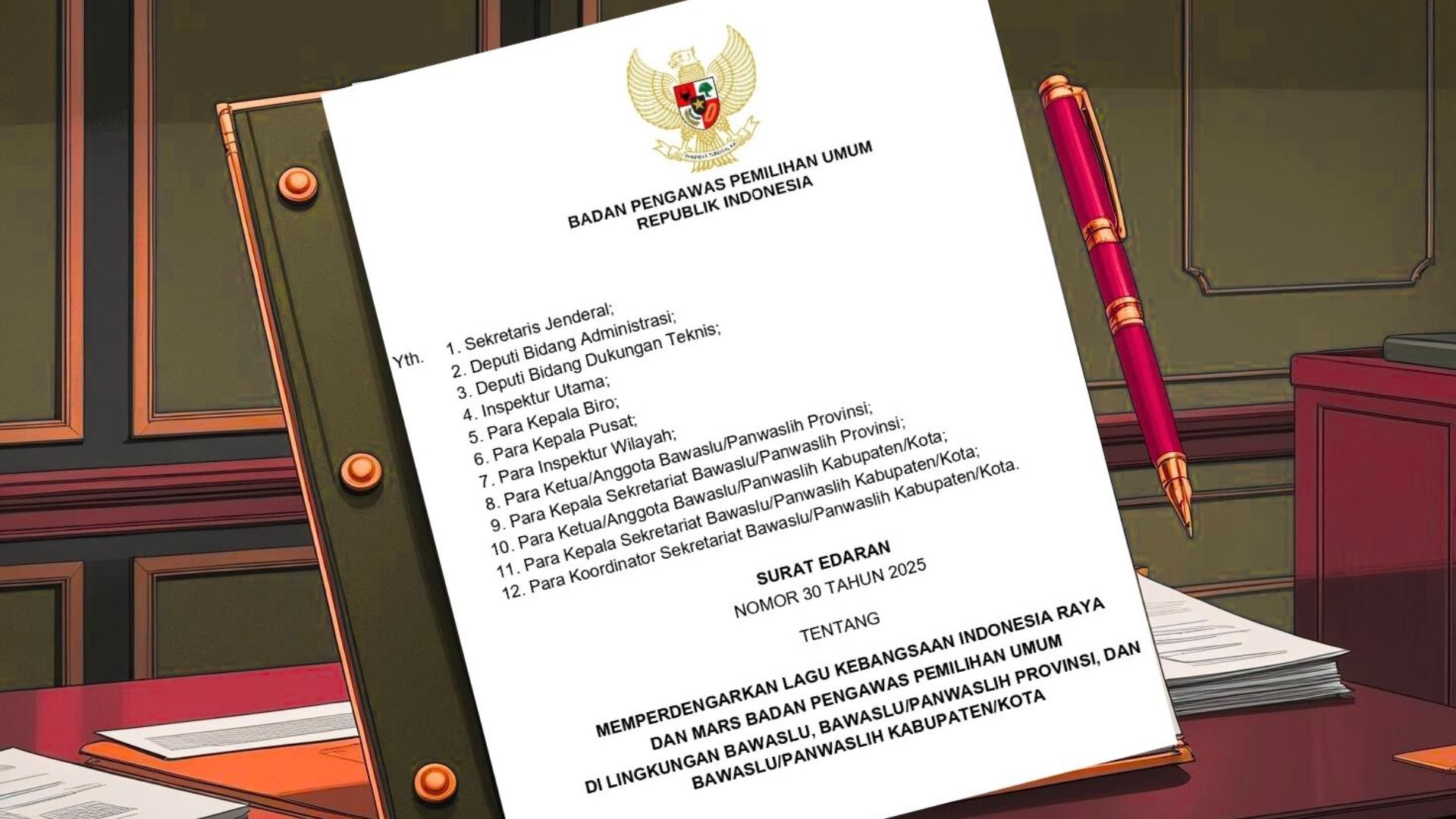 Bawaslu Wajibkan Pemutaran Lagu Indonesia Raya dan Mars Bawaslu di Seluruh Jajarannya