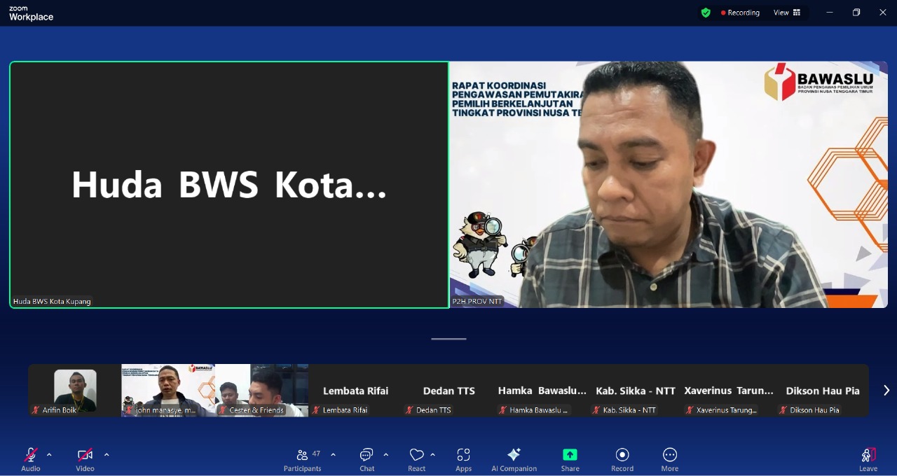Bawaslu Kabupaten Kupang Tegaskan Komitmen dalam Rakor Pengawasan PDPB se-NTT