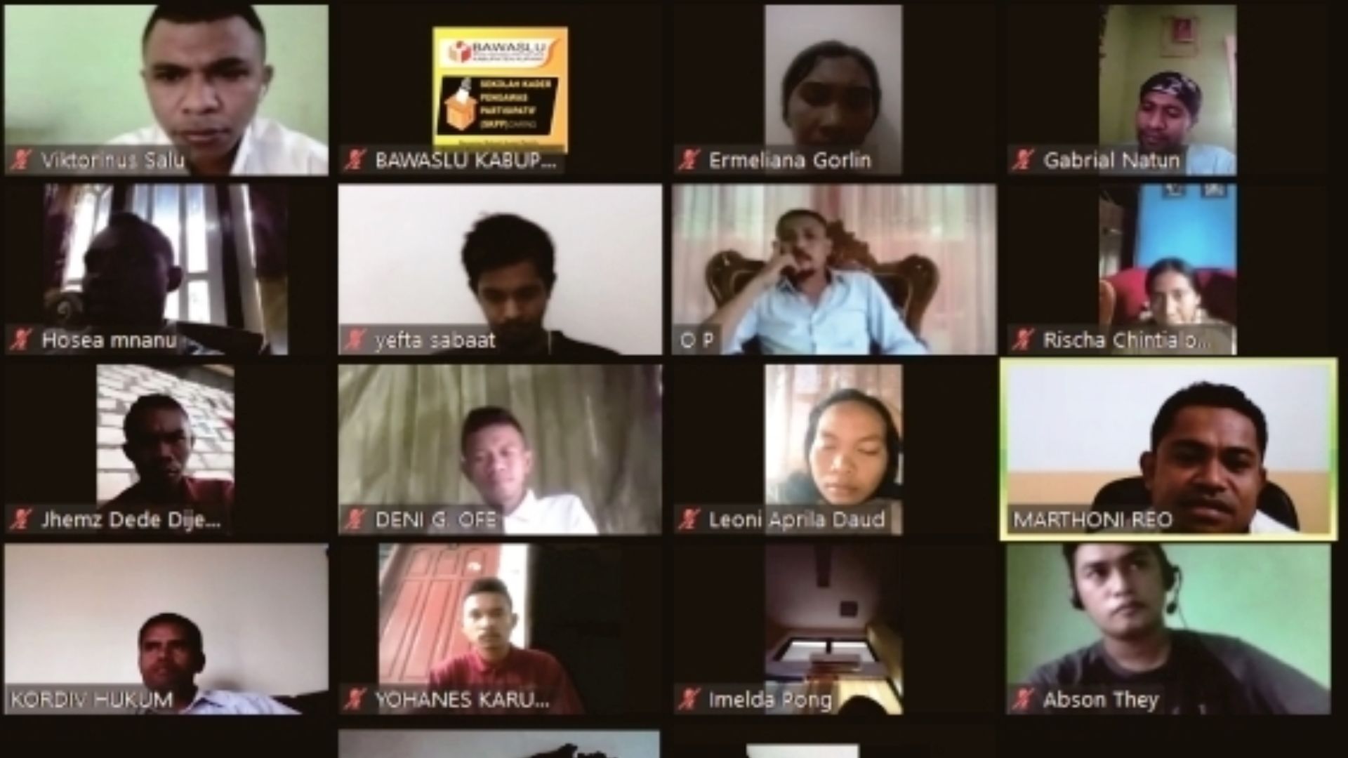 Pererat Tali Persahabatan, Bawaslu Kabupaten Kupang Gelar Vicon Bersama Kader SKPP Daring