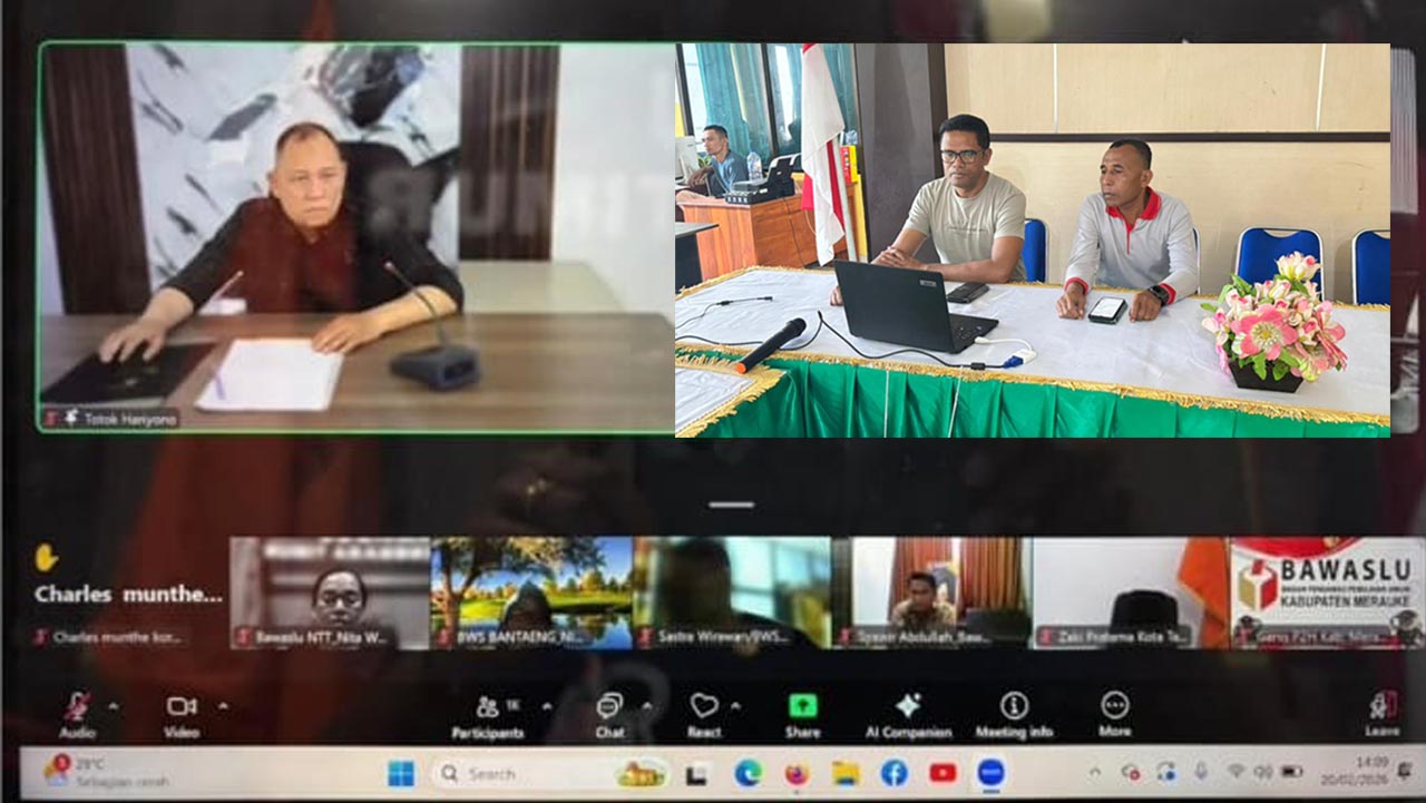 Penguatan Konsolidasi Demokrasi, Bawaslu Kabupaten Kupang Ikuti Rapat Nasional Bawaslu RI