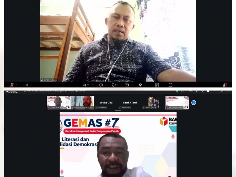 Tangkapan layar Narasumber Farhan Suhada, S.Sos., M.Si Akademisi Universitas Muhammadiyah Kupang dan Alfred O. Ena Mau, S.Sos., M.Si Akademisi Universitas Undana Kupang saat menyampaikan materi pada Gemas Edisi VII