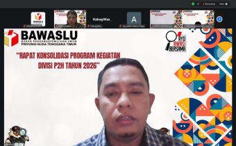 Bawaslu Kabupaten Kupang Ikuti Rapat Konsolidasi Program P2H Tahun 2026 Bawaslu Provinsi NTT secara Daring