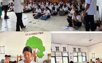 Interaksi aktif antara siswa MPLS SMA N 1 Fatuleu dan Tim dari Bawaslu Kab. Kupang saat pemaparan materi serta kuis dan game dari Bawaslu Kab. Kupang.